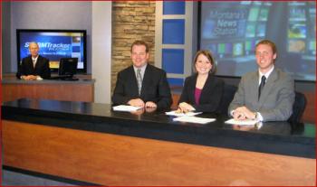 KRTV's Front-Line Anchors, from left: Fred Pfeiffer (Weather), Heath Heggem, Katie Stukey, and Richie Melby (Sports).